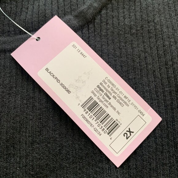 Wild Fable Junior Teens Button-Up Black Ribbed Cardigan Sweater Plus Size 2X - Picture 7 of 10